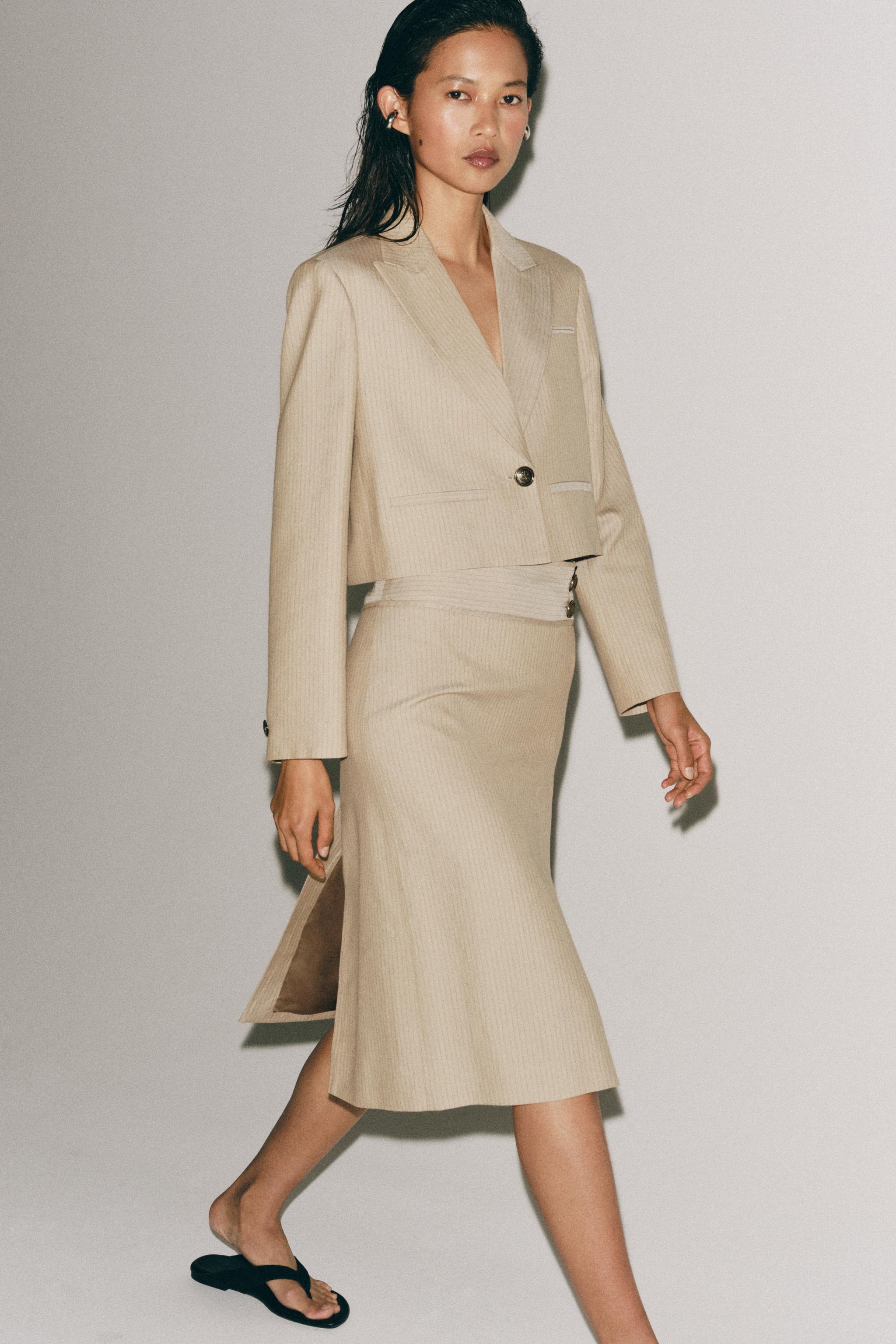 ZW COLLECTION STRIPED STRAIGHT SKIRT